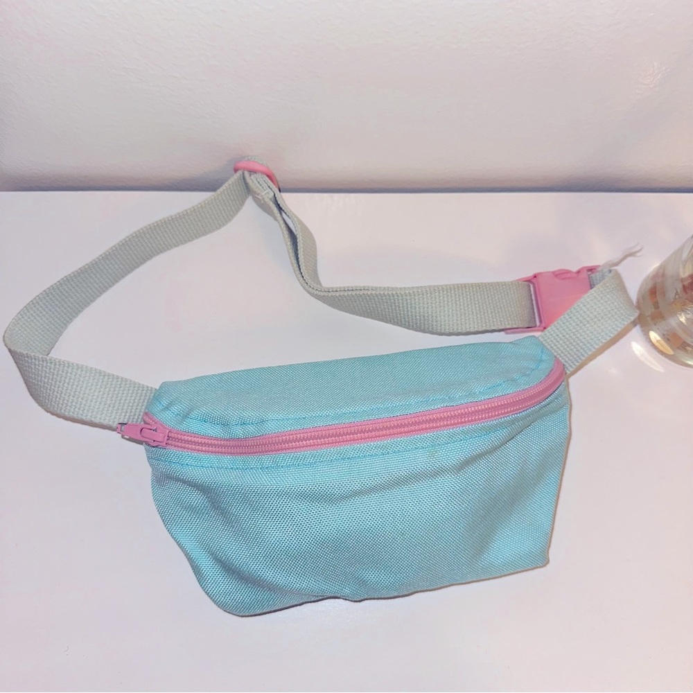 American Apparel baby blue and pink Fanny pack great for festivals